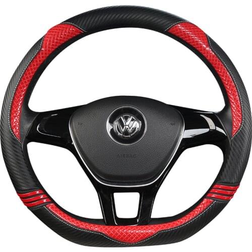 D Shape Car Steering Wheel Cover Leather for Golf K3 POLO JATTA Suzuki Swift Nissan Rogue 2017 2018 2019 2020