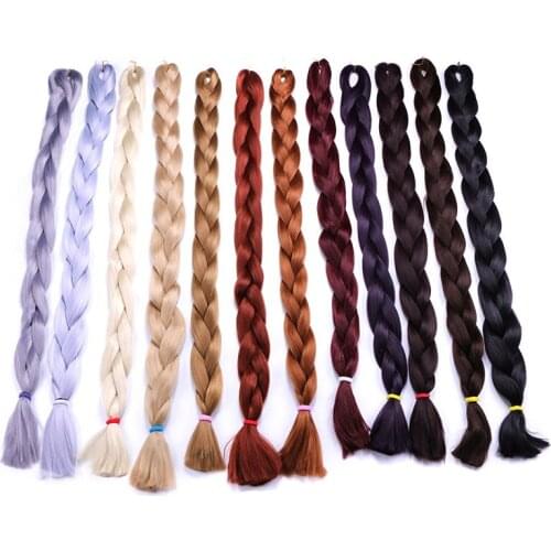 Dropshipping 82 inch Braiding Hair Synthetic High Temperature Fiber Solid Braid Hair Extensions Hairpiece SMJ