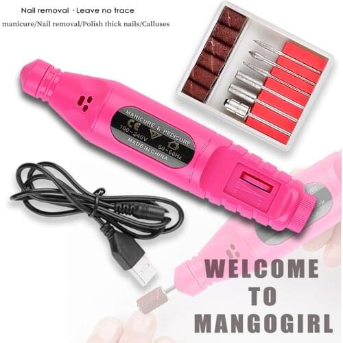 Electric machine with usb nail polishing drills, manicure art, dead skin remover, pedicure, manicure tool