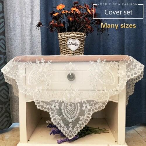 European Lace Embroidery Center Flower Exquisite Tablecloth Set Furniture Electrical Cover Cloth Party Banquet Decoration Tapete