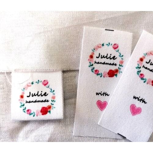 Free shipping custom cotton printed label/name label for kids/off-white cotton label/garment tag printing/collar label 50 pcs