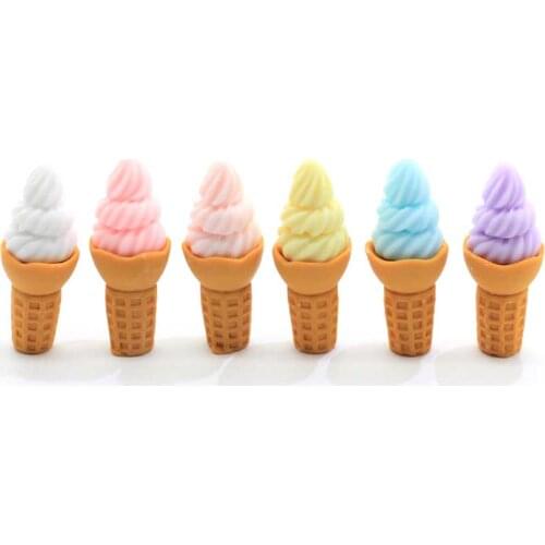 Kawaii Resin Simulation Food 3D Miniature Ice-Cream Resin Cabochon DIY Jewelry Embellishments Scrapbooking Crafts Decor