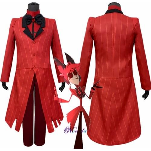 ALASTOR Hazbin Hotel Cosplay Costume Uniform Adult Men Women Party Halloween Carnival Christmas Costumes Red Suit Clothes Set