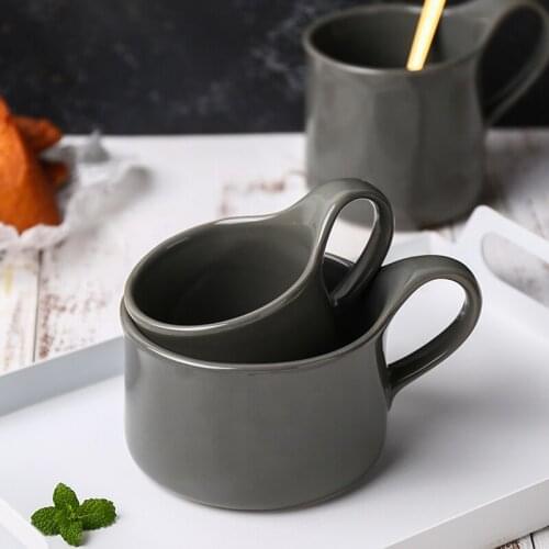 Japanese-style creative ceramic mugs and large-capacity water cups for domestic couples breakfast milk cups and coffee cups mug