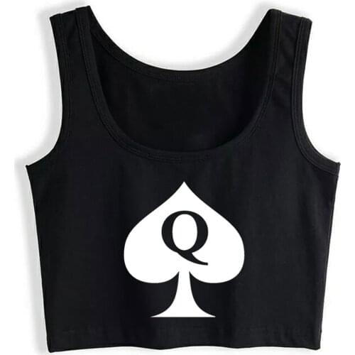 Crop Top Female Queen of Spades | Hot Wife, Cuckold, Cheating Casual Harajuku Custom Tops Women
