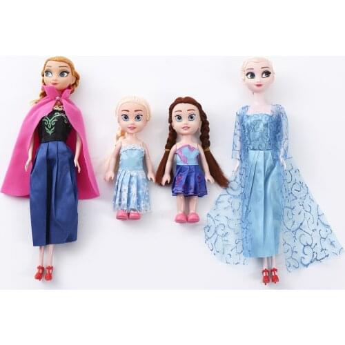 4PC Frozen Anna Elsa Dolls Snow Queen Princess Anna Elsa Doll Toys Frozen Kids Toys Birthday Christmas Gift