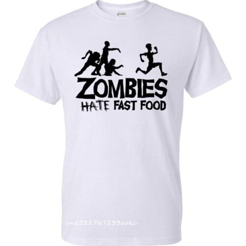 Summer Men T Shirts Zombies Funny Slogan Top Tees Glowing Swag 100% Cotton Tshirt Crew Neck Casual Printed Tshirt Plus Size