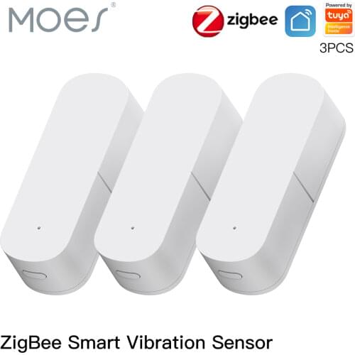 Moes Zigbee Smart Vibration Sensor Detection,Tuya Smart Life APP Notification,Real-Time Motion Shock Alarm,History Record