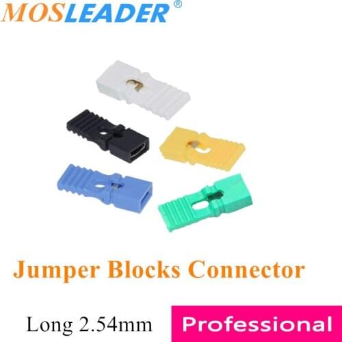 Mosleader 1000pcs Pin Header Jumper Blocks Connector 2.54mm Long jumper cap Connection Block Black Yellow Red Green Blue White