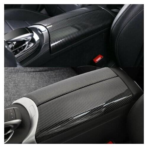 1 Pair Black Car Console Center Armrest Box Cover Trim ABS Fit For Mercedes Benz E Class W213 E260 E300 2016 2017 2018 2019