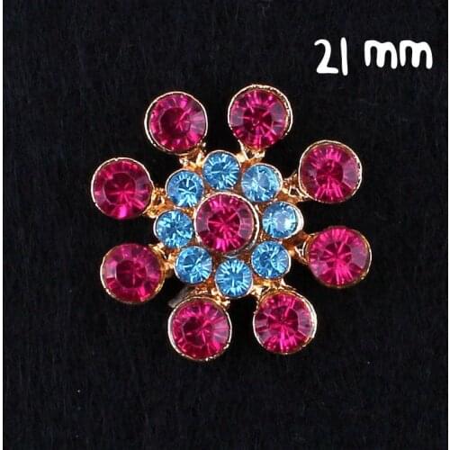 Wholesale 21mm colorful rhinestone for diy hair accessories for girls headwear Free shipping 30pcs/lot