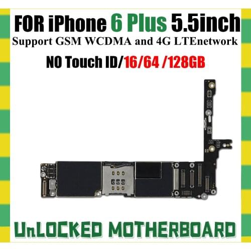 Main Logic Board for iPhone 6 Plus Unlocked Not ID Locked Motherboard Support LTE 4G Network No with Fingerprint Function Tested