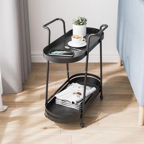 Movable Small Coffee Table Light Luxury Simple Sofa Side Corner Cabinet Creative Balcony Small Table Flower Shelf