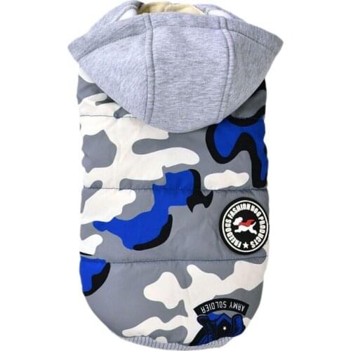 Pet Hooded Down Parkas Camouflage Warm Autumn Winter Thick Dog Coat Soft Fleece Lined Windproof Snowproof Dogs Hoodies