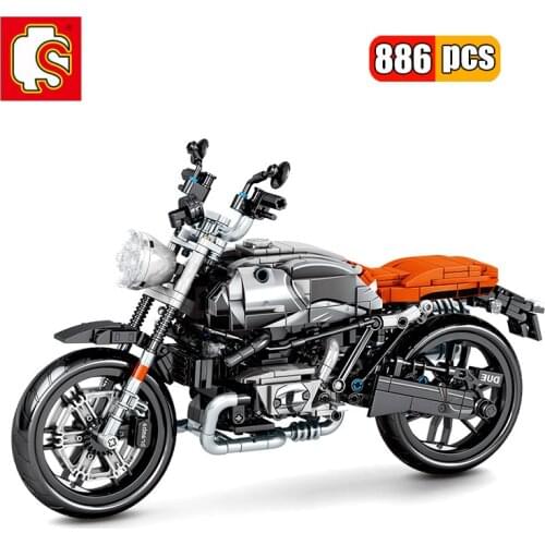 SEMBO 886Pcs Mechanical Motorcycle Building Blocks City Racing Motorbike DIY Model Vehicles Bricks Toys For Kids