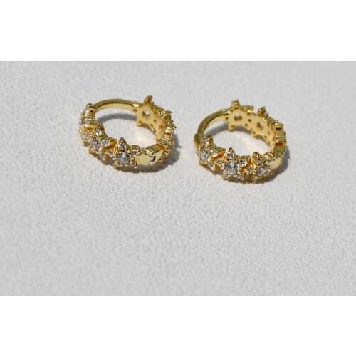 925 Sterling Silver Earring Fashion Zircon Star Shape Pentagram Ear Ring Ear Bone Buckle Wild Trend Simple Cute Girl Ear Jewelry