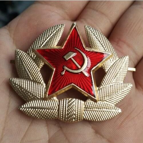 USSR SOVIET RUSSIAN MILITARY M1955 METAL HAT BADGE COCKADE Military Store