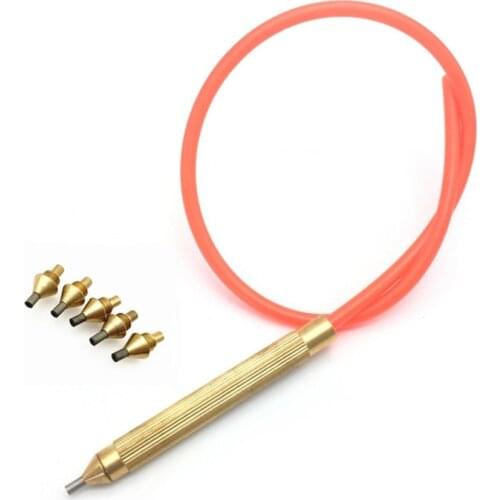 Dental Lab Sandblasting Machine Spare parts Blaster Brass Handle Pen Tungsten Steel Nozzle Tool With 40cm Sillicone Tube