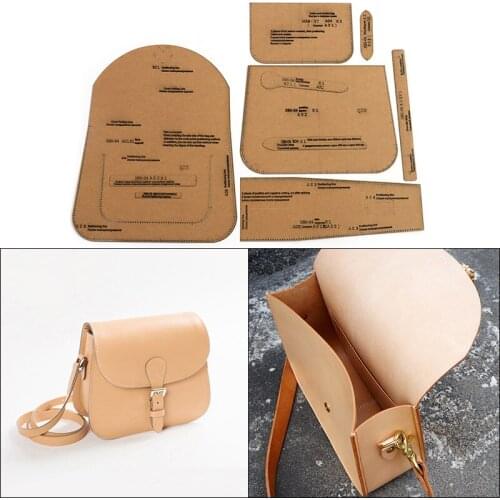 DIY Leather Craft Messenger Bag Acrylic Template Shoulder Bag Kraft Paper Pattern Leather Clutch bag Mold Sewing Stencils