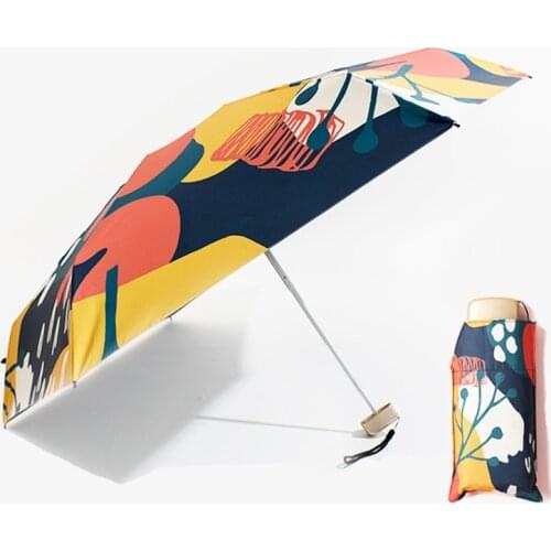 Mini Pocket 5 FoldingSunshade Sunny Umbrella Rain Women Sun Protection UV Umbrella Portable Compact Folding Sun Umbrella