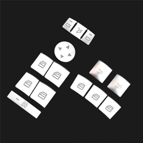 1 set Car Interior Window Lift Button Decorative Stickers for Benz B E C-Class CLA GLA ML GL GLE GLS Modification Parts