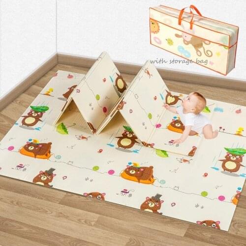 1cm/1.5cm Thick Foldable Baby Play Mats Waterproof XPE Floor Playmat Crawling Carpet Kids Game Activity Rug Folding Blanket Mats