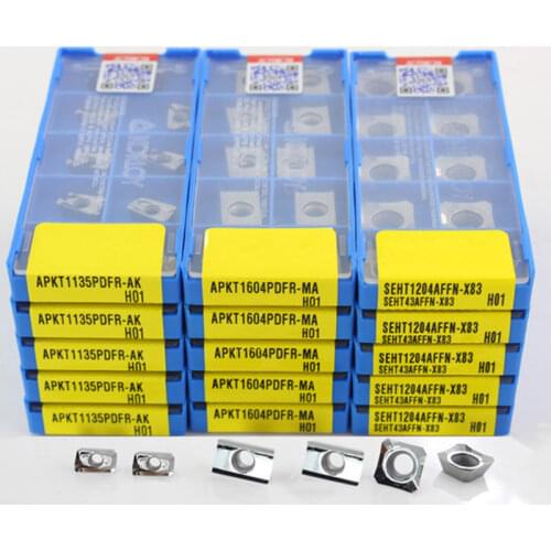 10pcs/set APKT1003 SEHT1204AFFN -X83 H01 Carbide aluminum cutting blade for KORLOY insert special Purpose Vehicle Lathe Blade