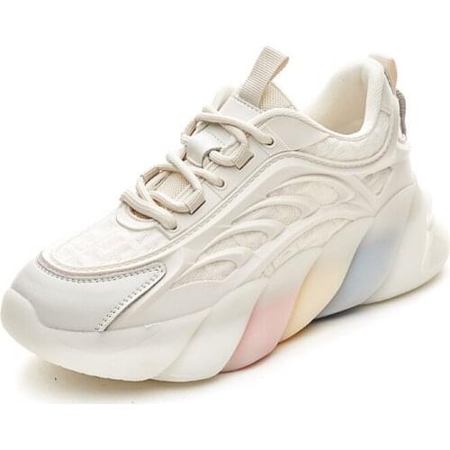 2021 Women Sneaker Genuine Leather Shoes Women Flat Shoes Top Quality Breathable Comfortable Casual Fashion Women Sneaker