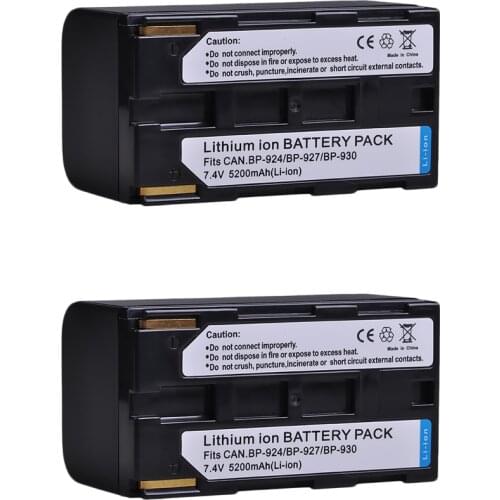 5200mAh BP-924 BP-927 BP-930 BP924 BP927 BP930 Battery for Canon ES8600, MV200i, UC-V300,V75Hi, XH-G1,XL-H1,XM2,XV2 Camcorder