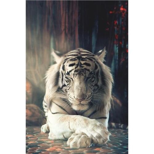 5D DIY Full Round/Square Diamond Painting Animal Tiger 3D Embroidery Cross Stitch Rhinestone Mosaic Home Decor Gift Y1217