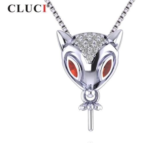 CLUCI Cute Silver 925 Owl Necklace Pendant for Women Jewelry Gift 925 Sterling Silver Zircon Pendant Jewelry SP388SB