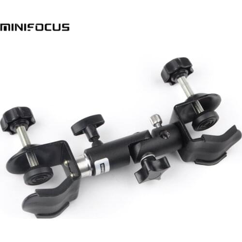 2 in 1 Camera Flash Umbrella Holder Clip Clamp Bracket Support for Tripod Light Stand Outdoor Photography with Dual C / U -Type