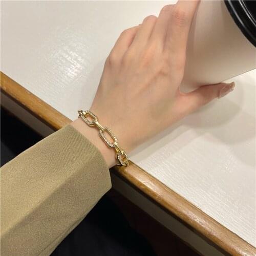 Design Chain Fully Cubic Zirconia Bangle Bracelet High Luxury Temperament Friendship Bracelets