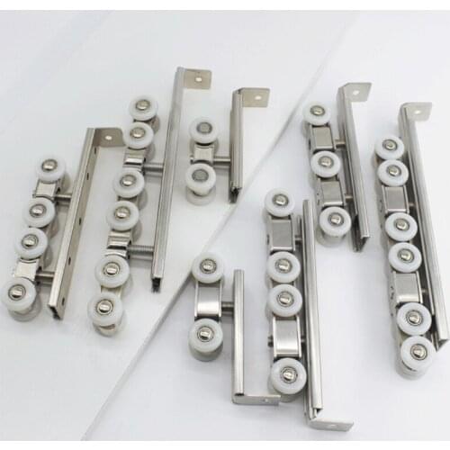 Stainless Steel Hardware Slide Doors Pulley Hanger Roller Hanging Rail Wheels High Load-bearing Sliding Door Track Rails