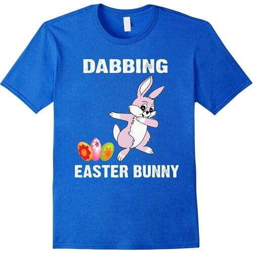 Funny Bunny Dabbing Easter Egg T-Shirt Summer Cotton Short Sleeve O-Neck Unisex T Shirt New S-3XL