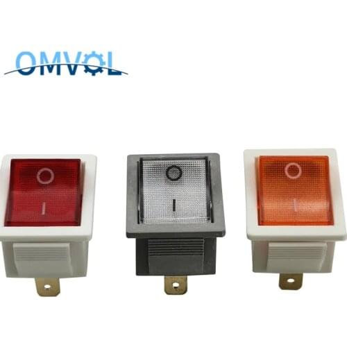 KCD4 15A 250VAC 20A 125VAC Rocker Switch ON OFF latching 220V LED Illuminated 3pin