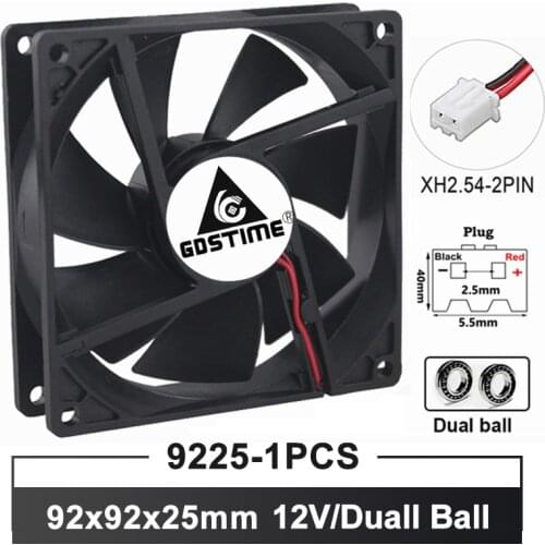 Gdstime 90mm 90x90x25mm 12V Cooler Fan Computer PC CPU Cooling Fans DC 92mm 3.5inch Brushelss Ball Axial flow