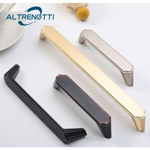 Furniture Handle Zinc Alloy Modern Simple Wardrobe Kitchen Door Pull American Cabinet Cupboard Drawer Closet Room Knob Hardware