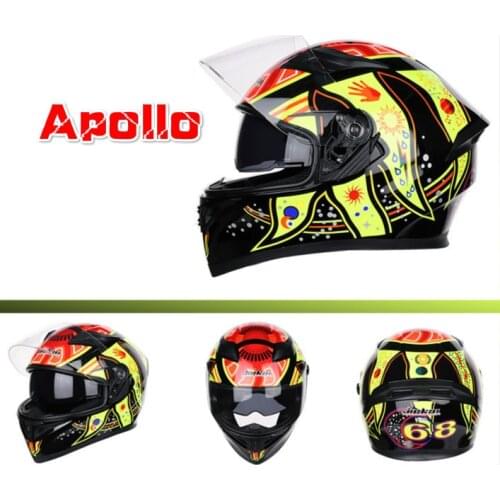 Apollo Sun God Four Season Double Shield Motorcycle HELMET DOT ECE Approved Flip Up Motorbike HELMET Motorbikes