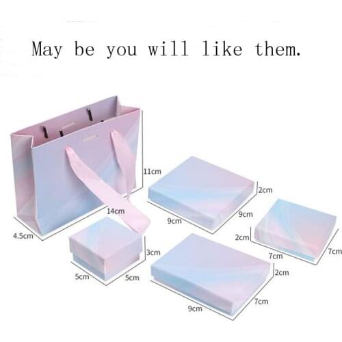 The New Square jewelry organizer box Hard Paper Engagement Ring For Earrings Necklace Bracelet Display Gift Box Holder Colors