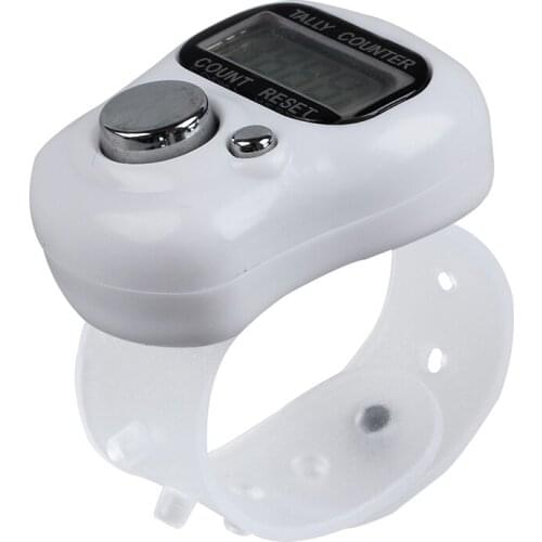 New Mini LCD Electronic Digital Display Finger Hand Tally Counter Counting -White