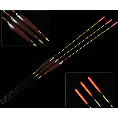 3Pcs Fishing Float Bobber High Sensitivity Float Marked Bold Tail Fir Wood Fluorescent Fishing Light Float Fishing Accessories
