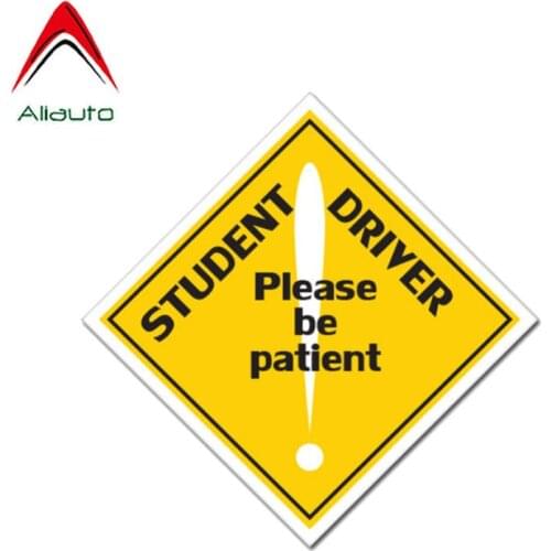 Aliauto Warning Car Sticker Student Driver Please Be Patient Accessories PVC Decal for Hyundai I30 Honda Accord,13cm*13cm