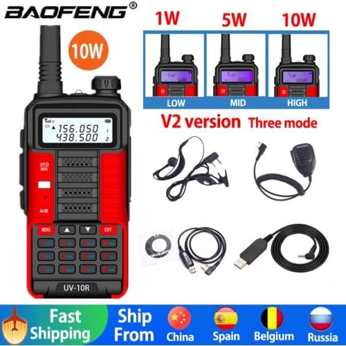 Baufeng 2021 Baufeng Uv 10R 10W Mountain Village walkie talkie 50km Better Than UV 9R plus frequency Two Way Radio comunicador