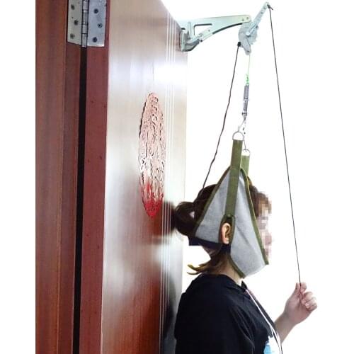 Over Door Hanging Cervical Neck Traction Device Cushion Stretching Belt Brace Adjustable Belt Neck Correction Stretcher Relax