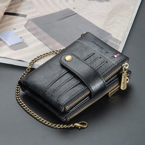 Luxury Brand Male Quality PU leather Fashion Card Holder Zipper Organizer Wallet Purse Design 2021 Hot New Walet Men wallets