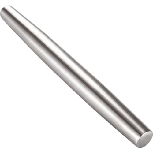 304 Stainless Steel Rolling Pin Large Pressing Stick Rolling Dumpling Skin Rolling Stick Solid Wood Flour Stick