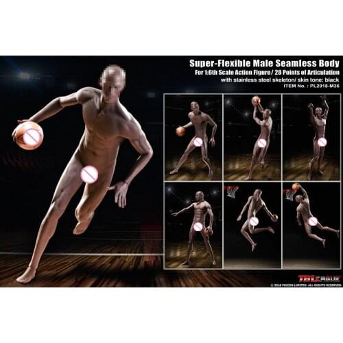 TBLeague PL2018-M36 male 1/6 scale headless steel bone black skin 12-inch action figure body model toy