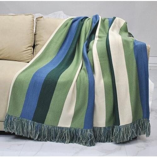 Knitted Blanket Sofa Cover Blanket Bed Tail Nap Blanket Air Conditioning Casual Blanket Nordic Tasser Blanket with Towel Blanket