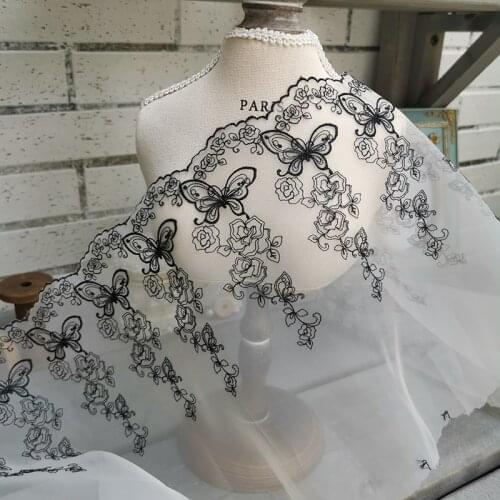 10Meters Embroidered Lace Trim Rose Flower Butterfly Fabric Sewing Crafts Bra Underwear Decoration Handmade Garment Accessories
